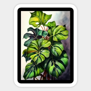 Philodendron plant art Sticker